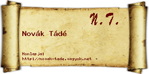 Novák Tádé névjegykártya